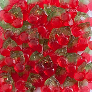 Fruchtgummi Cherry Gums zuckerfrei v. de Bron 1000 g | Zuckerfreies Fruchtgummi in Form Kirschen von de Bron