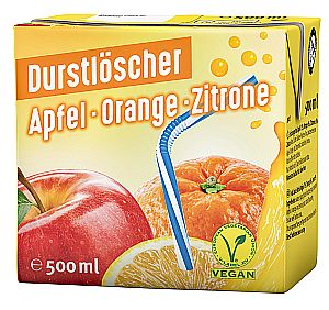 Wesergold Durstlöscher Apfel-Orange-Zitrone 500 ml| Fruchtsaftgetränk mit Apfel-, Orange- und Zitronengeschmack von Wesergold