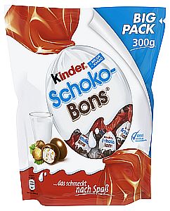 Ferrero Kinder Schoko Bons 300 g | Kleine Schokoladen-Bons aus Vollmilch-Schokolade einzeln verpackt von Ferrero Kinder