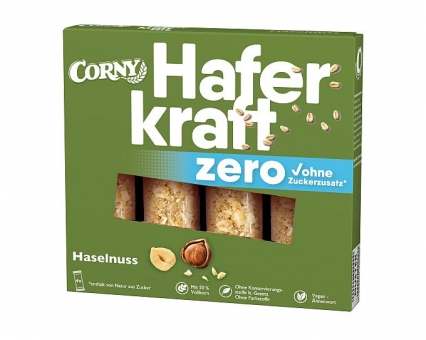 Corny Haferkraft zero Haselnuss ohne Zuckerzusatz 4 Riegel a 35 g