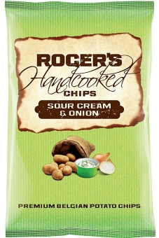 Roger`s Handcooked Chips Sour Cream & Onion 150 g| Kartoffelchips mit Sauerrahm-und Zwiebelgeschmack