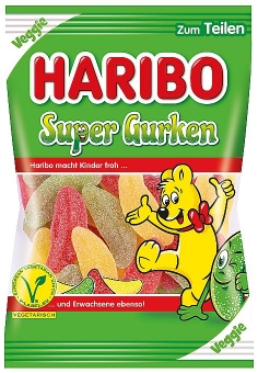 Haribo Super Gurken 200 g | saures Fruchtgummi in Form von Gurkenscheiben von Haribo