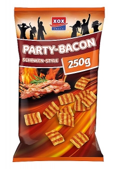 XOX Party-Bacon 250 g| Knabbersnack mit intensivem Schinken-Geschmack