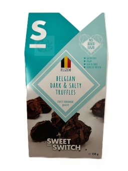 Sweet-Switch Belgian Dark & Salty Truffles ohne Zuckerzusatz 150 g| Trüffel aus dunkler Schokolade, glutenfrei, vegan und ohne Zuckerzusatz von Sweet-Switch