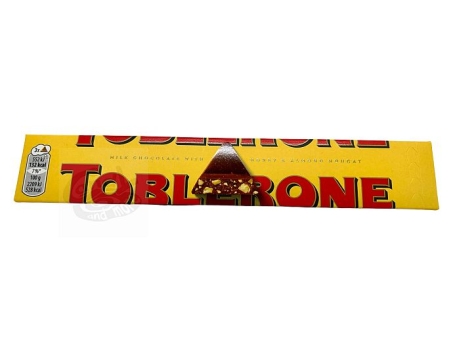 Toblerone 100 g | Milchschokolade mit Honig- und Mandel-Torrone in Stangenformat von Toblerone