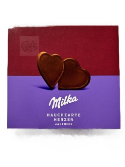 Milka Hauchzarte Herzen Zartherb 130 g| hauchdünne Herzen aus Zartbitter-Schokolade von Milka