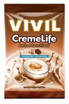 Vivil Creme Life Latte Macchiato ohne Zucker 110 g | einzeln verpackte zuckerfreie Bonbons mit Latte Macchiato-Geschmack im Beutel von Vivil