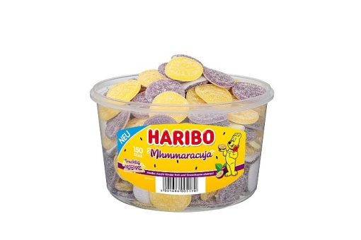 Haribo Mhmmaracuja 1200 g| Fruchtgummi mit Schaumzucker in flachen Scheiben mit Maracuja-Geschmack von Haribo