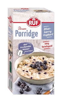 RUF Porridge Blueberry Yoghurt Vorteilspack 400 g| Hafermahlzeit mit Blaubeeren schnell zubereitet