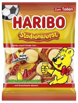 Haribo Stadionwurst 175 g | Fruchtgummi mit Schaumzucker in Form von Brötchen, Bratwurst, Senf und Ketchup von Haribo