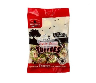 Walkers Nonsuch Nutty Brazil Toffees 150 g | einzeln verpackte Toffees mit Paranüssen im Beutel von Walkers Nonsuch