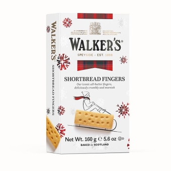 Walkers Festive Shortbread Fingers 160 g | Buttergebäck in weihnachtlicher Verpackung von Walkers