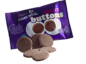 Cadbury Dairy Milk Buttons Giant 40 g| Milchschokolade in flachen Buttonformat von Cadbury
