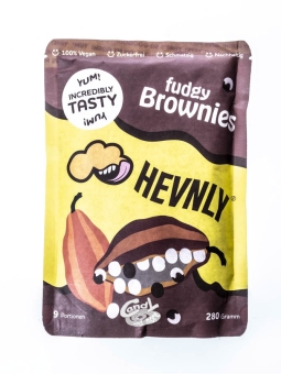 hevnly Fudgy Brownies Backmischung ohne Zuckerzusatz 280 g | Backmischung für zuckerfreie Fudge Brownies