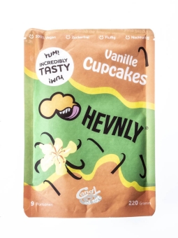 hevnly Vanille Cupcakes Backmischung ohne Zuckerzusatz 220 g| Backmischung zuckerfreier Cupcakes