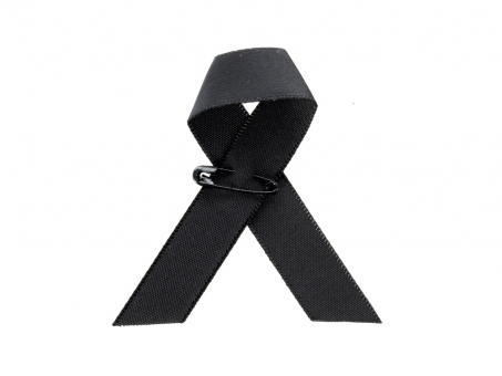 Kondolenzschleife - schwarze Trauerschleife mit Anstecker